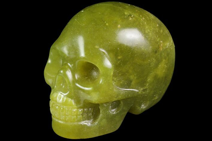 Realistic, Polished Jade (Nephrite) Skull #116437